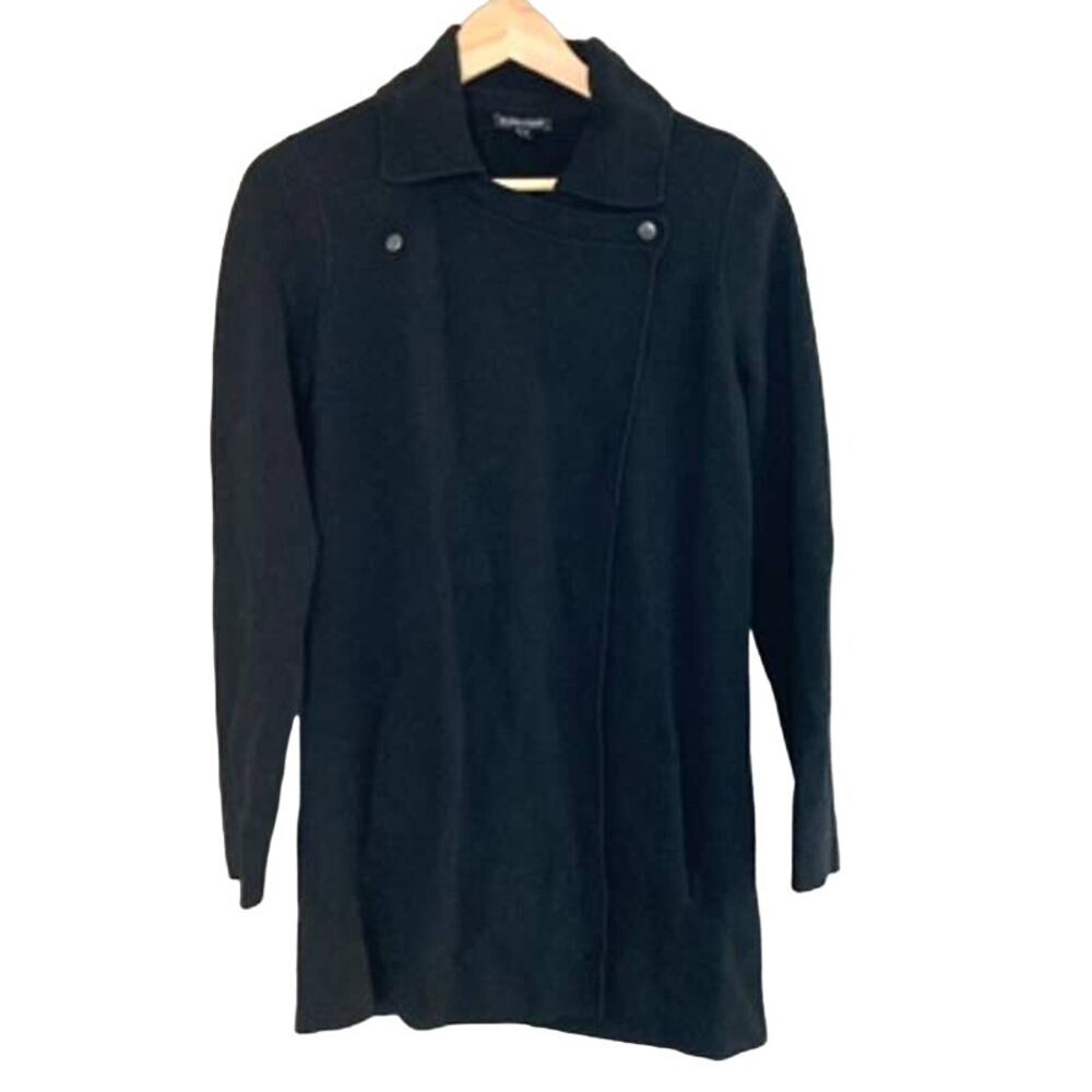 Eileen Fisher Merino Wool Cardigan Sweater Jacket - Black - Small
